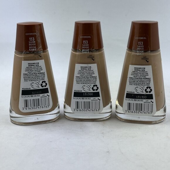 Covergirl Clean Liquid Foundation 153 Sand Beige Lot of 3 New - Picture 4 of 7
